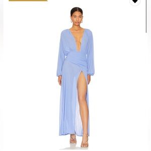 CAMILA COELHO KIMBER MAXI DRESS IN BLUE VIOLET, SIZE SMALL